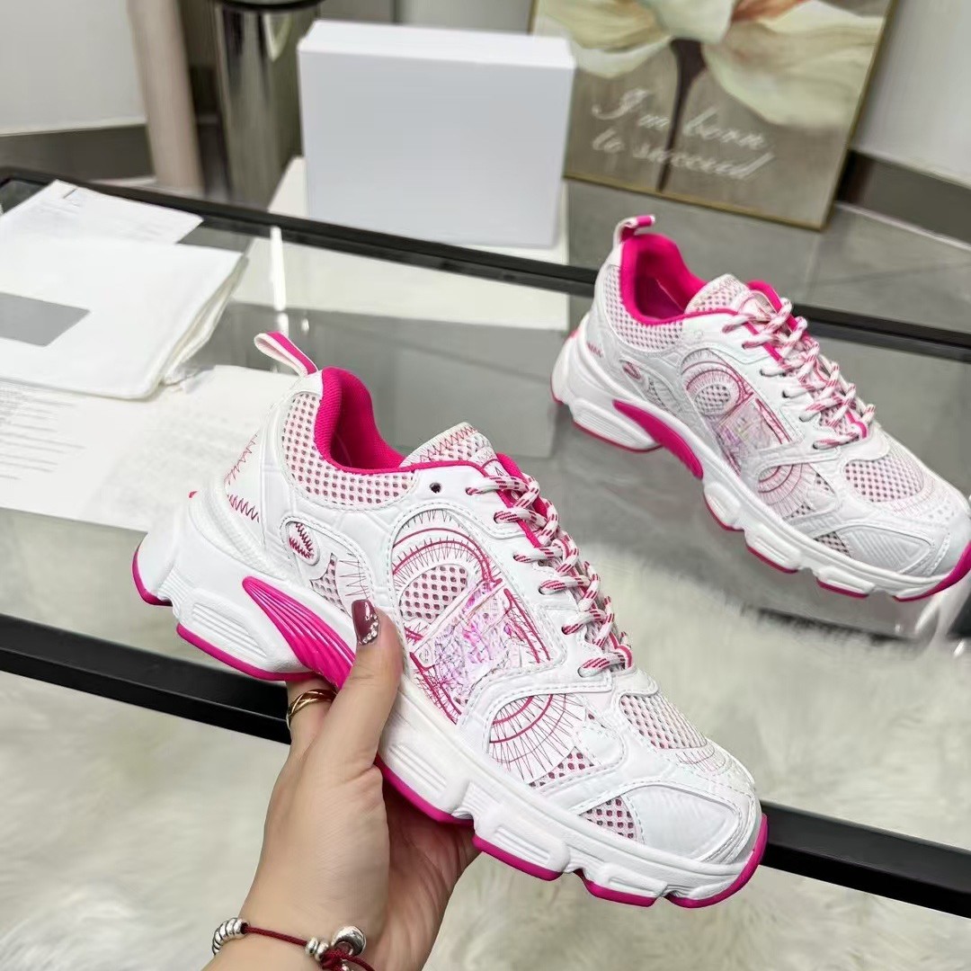 D home 2025 new lovers graffiti mesh sneaker leather thick-soled fashion Joker casual shoes dad shoes