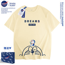 NASA联名男女童装日系半袖哆啦a梦衣服夏季宽松短袖上衣ins风潮T