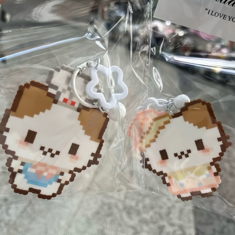 日系卡通像素小兔kitty钥匙扣挂件甜美可爱包包挂件亚克力挂饰品|undefined