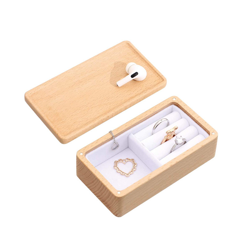 现做小珠宝盒,简约木质收纳盒适合收纳旅 外观优雅可用于存储