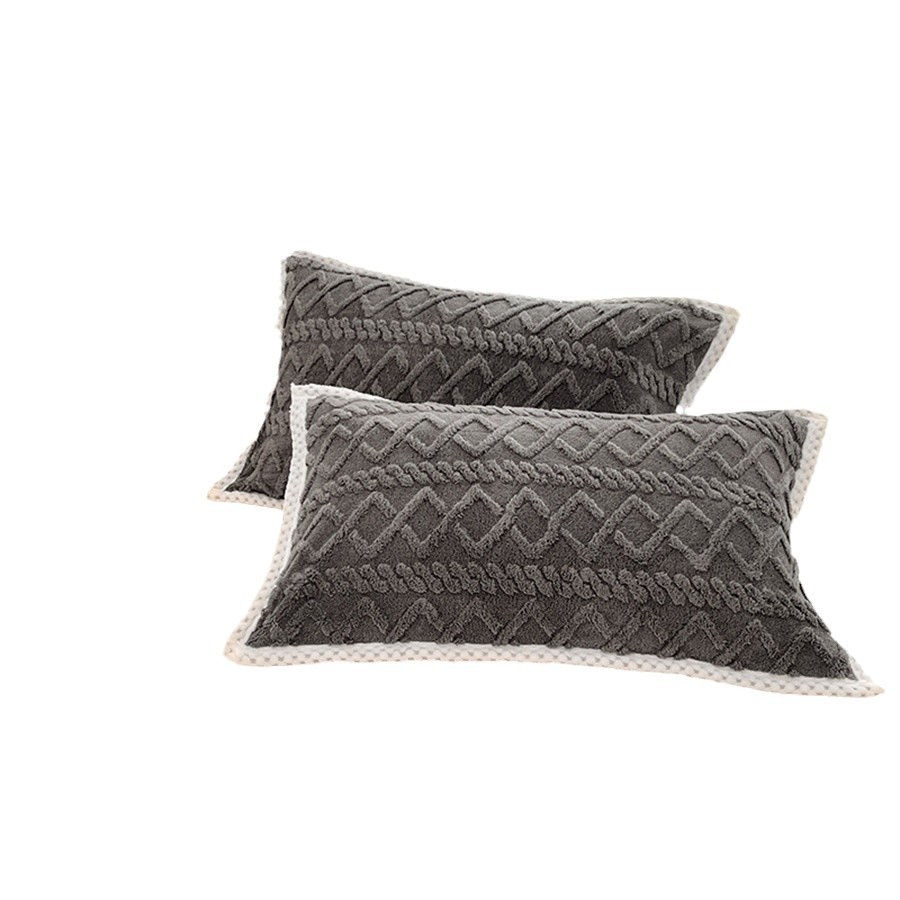 Comercio exterior transfronterizo Tafu Funda de almohada de terciopelo de invierno individual Funda de almohada de terciopelo Funda de almohada Color sólido Funda de almohada de terciopelo cálida y simple