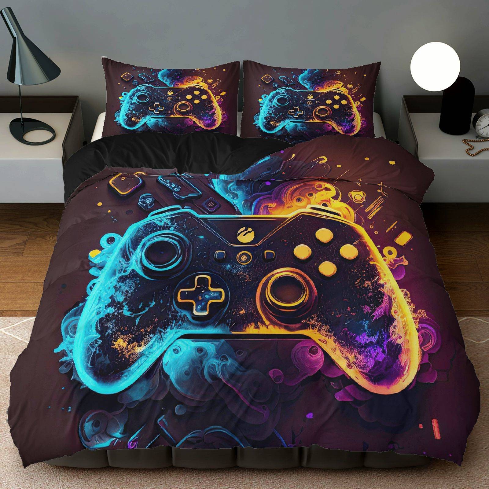 Impresión digital transfronteriza abrasión edredón juego de deportes electrónicos kits textiles suaves pro-piel TEMU / JIT