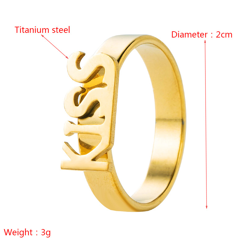 Arco Simple Europeo Y Americano Trébol De Cuatro Hojas Anillo De Acero De Titanio Anillo De Dedo Índice De Acero De Titanio display picture 1