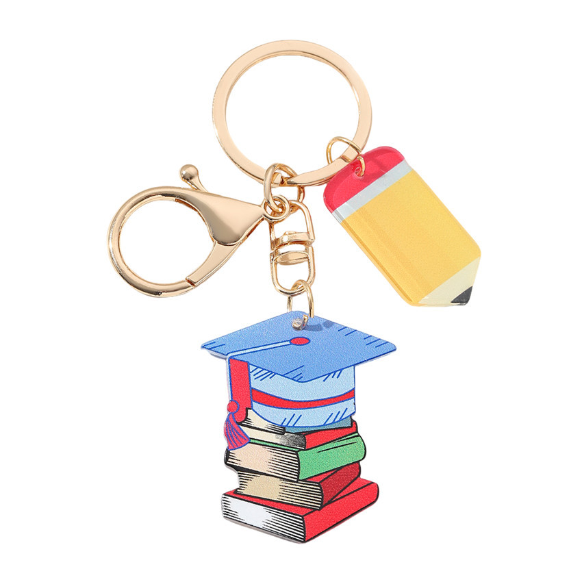Colgante Temporada de graduación llavero de lápiz Día del Maestro regalo de decoración manzana colgante acrílico docente Inglés