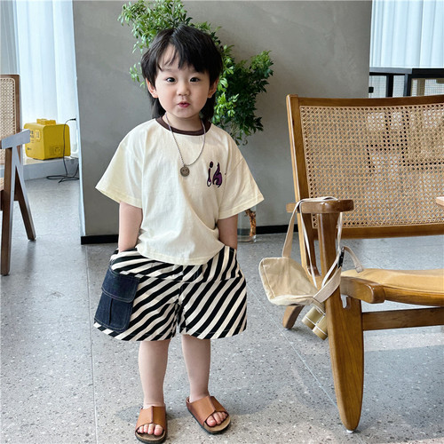 Children's summer clothes, boys' short-sleeved t-shirts 2024 new style, small and medium-sized children's pure cotton summer style boys' summer tops trendy