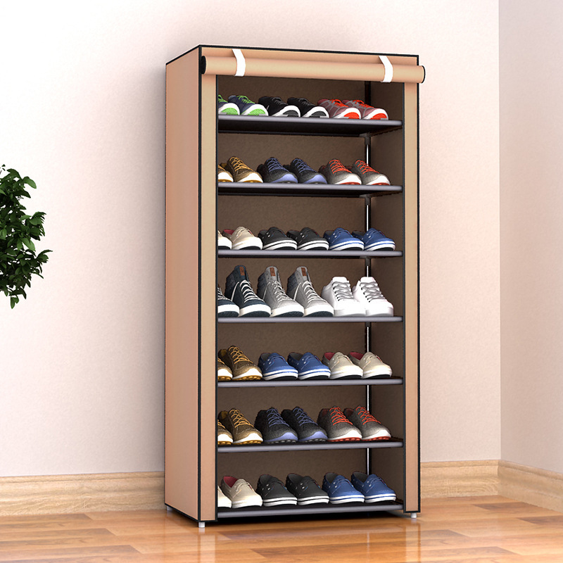 F simple gabinete de zapatos a prueba de polvo doméstico tela de almacenamiento rack de zapatos multicapa rack de almacenamiento de zapatos artefactos de zapatos image 14