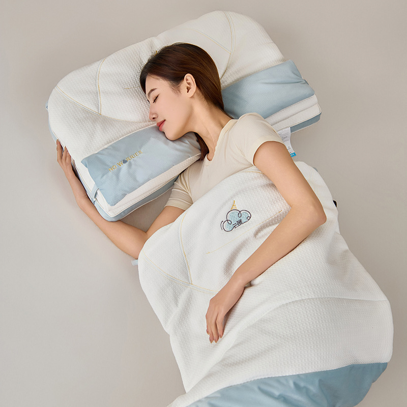 새로운 분리 가능한 구름 목 2 대 1 견인 베개 다기능 목 보호 베개 퀼트 담요 베개 베개 코어