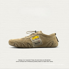 外贸真皮捡漏高档货男鞋春秋手工缝线八爪鱼豆豆皮鞋轻便耐磨男鞋