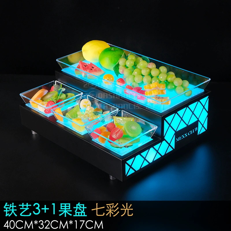 Fabricante al por mayor KTV platos de frutas, bocadillos de bocadillos, platos de bocadillos, barra especial de platos de frutas luminosas LED