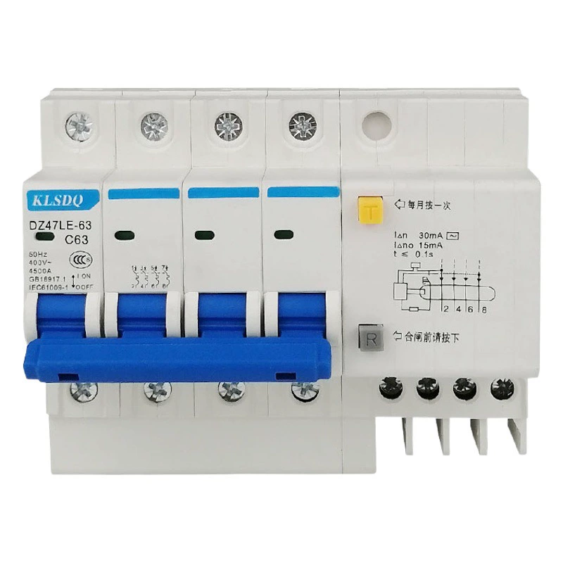 Автоматический выключатель с небольшой утечкой DZ47LE-63/1P + N/2P/3P + N/4P переключатель утечки автоматического выключателя