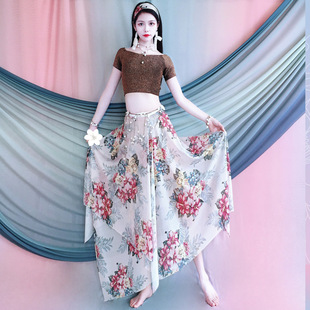 Baiya Qianhui Belly Dance Costume Hip Scarf Performance Suit 2025 Summer Set Short Sleeve Practice Wear for Beginners and Children