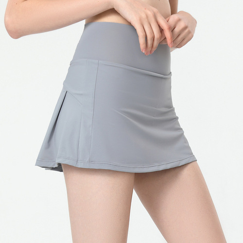 A-line skirt anti-exposure fitness shorts women's summer high-waist hip-lifting loose breathable sports running tennis yoga short skirt