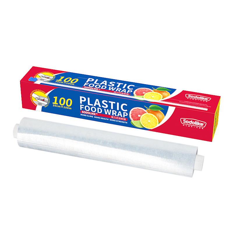 使い捨てスライド式ラップ食品級防塵PE透明家庭用キッチン料理プラスチックラップ卸売り