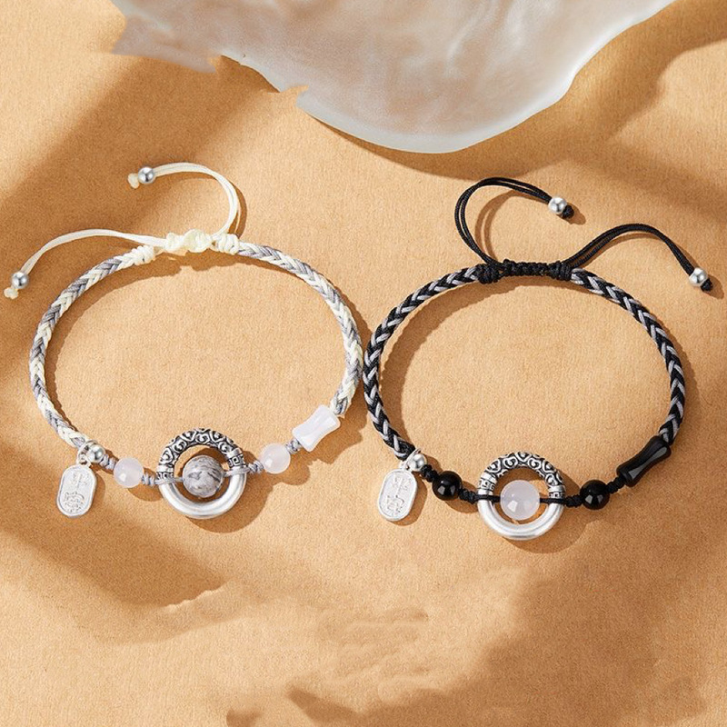New Style Lucky and Safe Buckle Couple Bracelets, a Pair of High-End Chinese Valentine's Day Gifts for Couples and Girlfriends, Gift Accessories