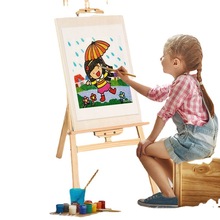 新品儿童画架实木板木质三角板套装4k8k板水粉水彩套装儿童画架