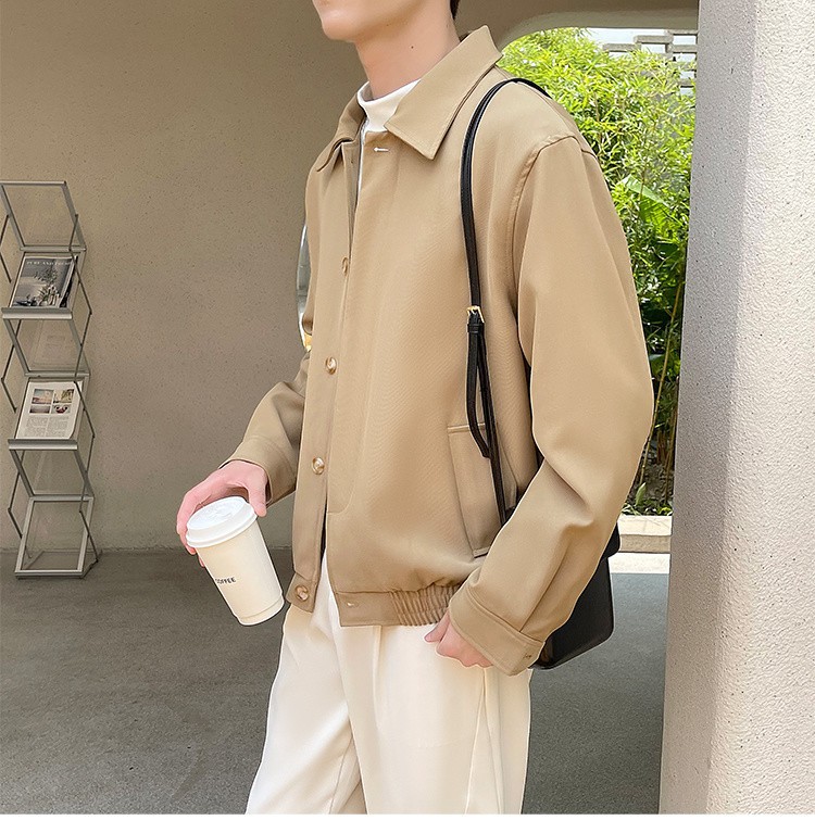 Men's Casual Workwear Blazer, Mature Style Turn-down Collar Jacket_voghion.com