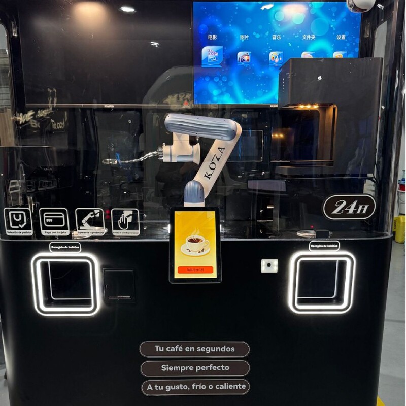 Coffee Machine Self-Service Vending Machine Equipped with a Six-Axis Collaborative Robot to Make Coffee Coffee Machine Self-Service Vending Machine Equipped with a Six-Axis Collaborative Robot to Make Coffee