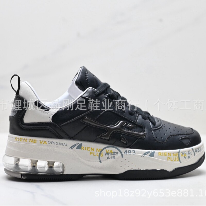 Cross-Border New Model Primiyada Air-Cushioned Men's and Women's Shoes, Thick-Soled Breathable Leather Patchwork Casual Sports Shoes Wholesale