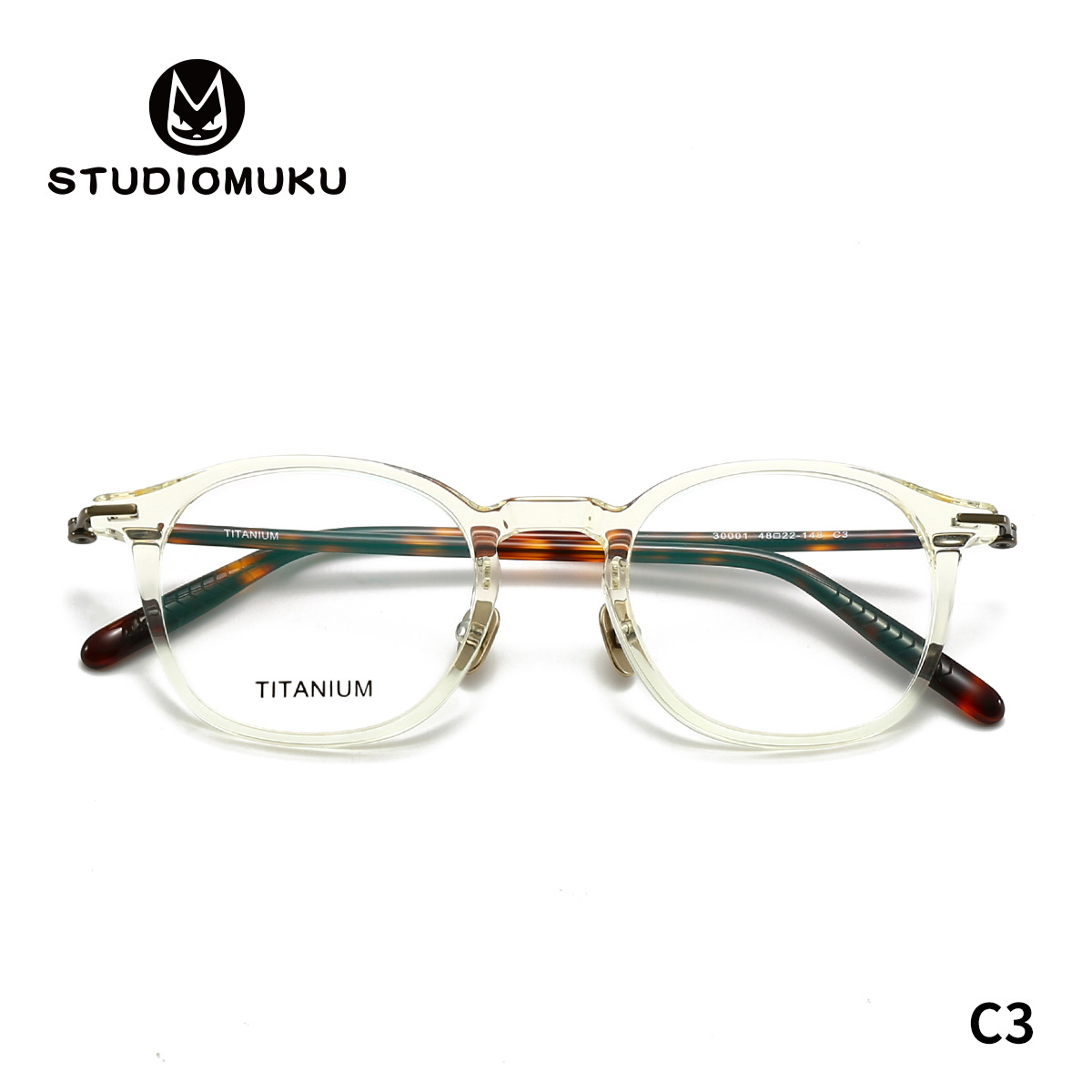 Las gafas de madera fresco STUDIOMUKU se actualizan constantemente hasta que el marco de gafas ovaladas perfecto Marco de gafas de hoja de titanio puro