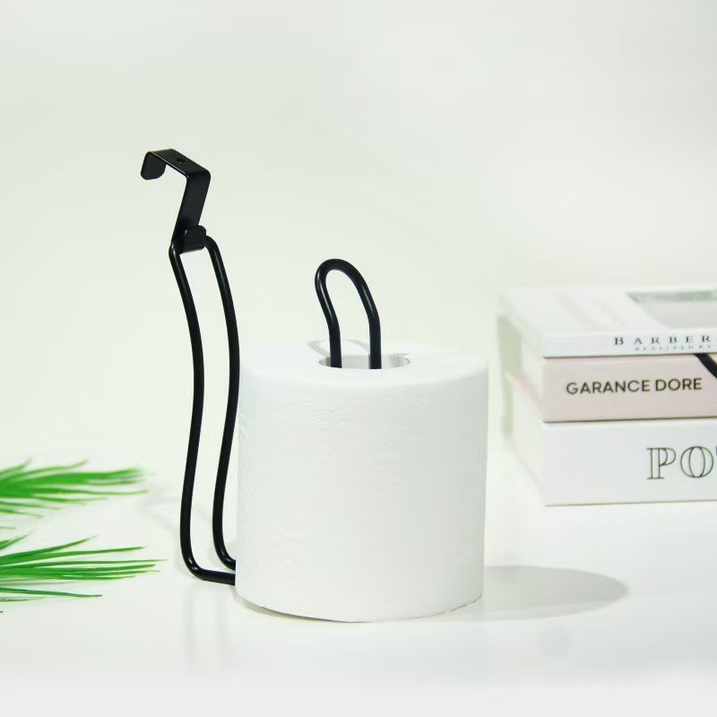 跨境铁艺马桶卫生纸架铁艺卷纸架卫生间橱柜门壁挂纸巾架餐巾纸架