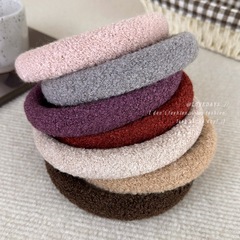 Leatherette Flocked Hair Band for Women - Fashion Style, Trendy Headband 2024 New High Crown Hair Combing Hairpin