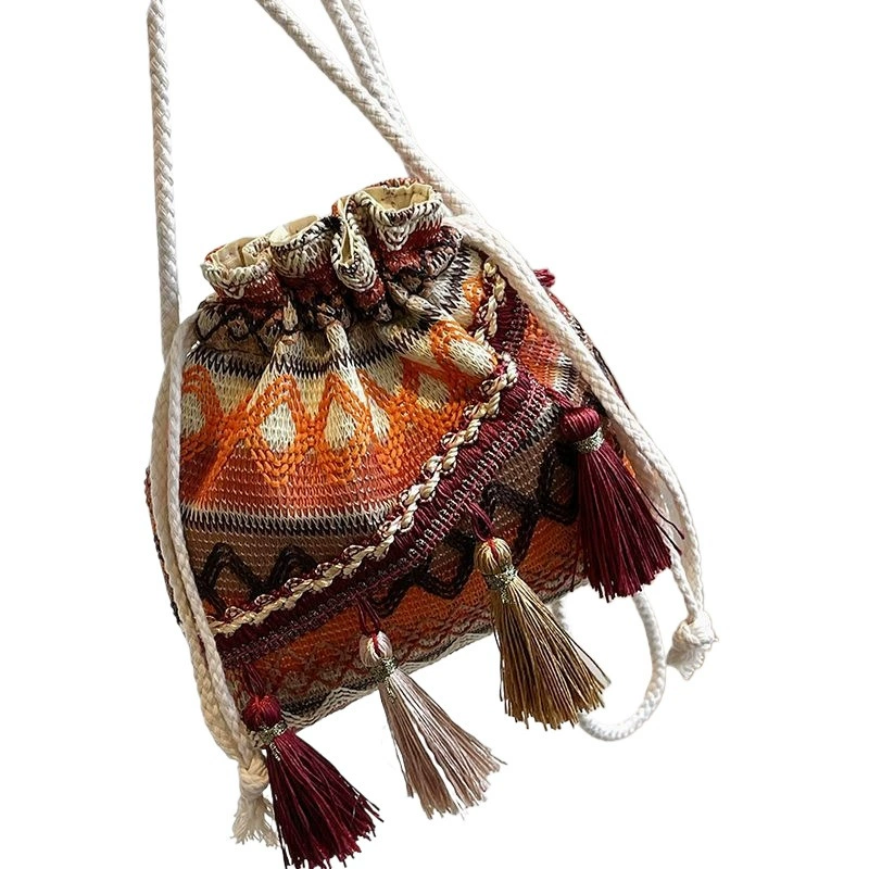 Brand ethnic one-shoulder bag, shoulder bag, handmade, internet celebrity