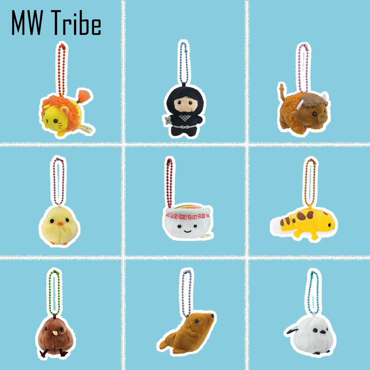 AMUSE日货小豆袋毛绒挂饰狮子海豹水母海象红蟹无翼鸟圆鸡小山雀