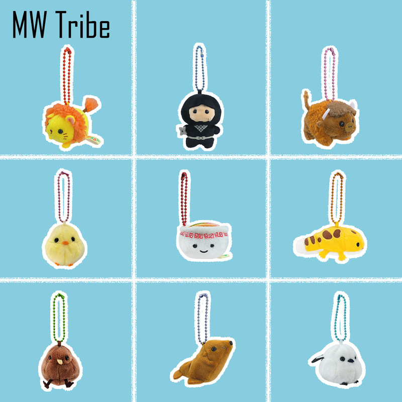 Amuse Japanese Goods Small Bean Bag Plush Hanging Ornaments Lion Seal Jellyfish Walrus Red Crab Wingless Bird Round Chicken Titmouse