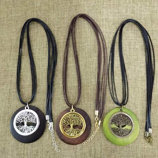 Alloy Cross-Border Personalized Tree of Life Sweater Chain Women's High-End Long Necklace Fashion Ethnic Style Wooden Pendant Wholesale