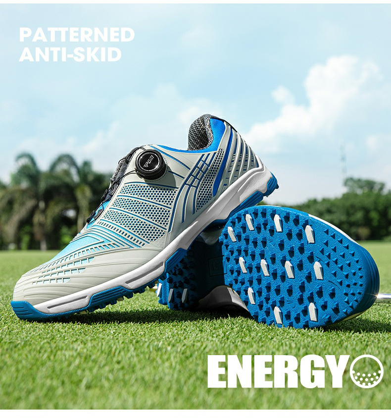Giày golf nam PGM siêu da lộn đổi màu khóa xoay BOA — Màu xám đen, Màu trắng xanh lam, Xanh lam phối đỏ, Phối xanh lam đỏ chi tiết 13