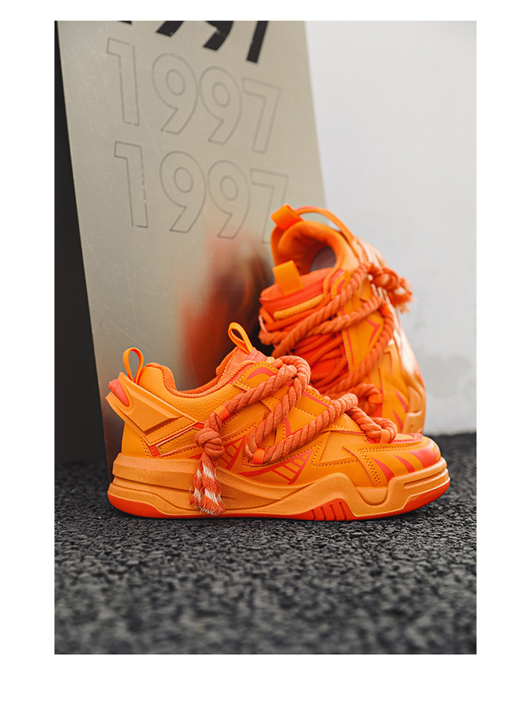 Novos sapatos esportivos masculinos de outono de 2024, sola grossa e antiderrapante, versão coreana, moda moderna, design de nicho, sapatos de pão_voghion.com