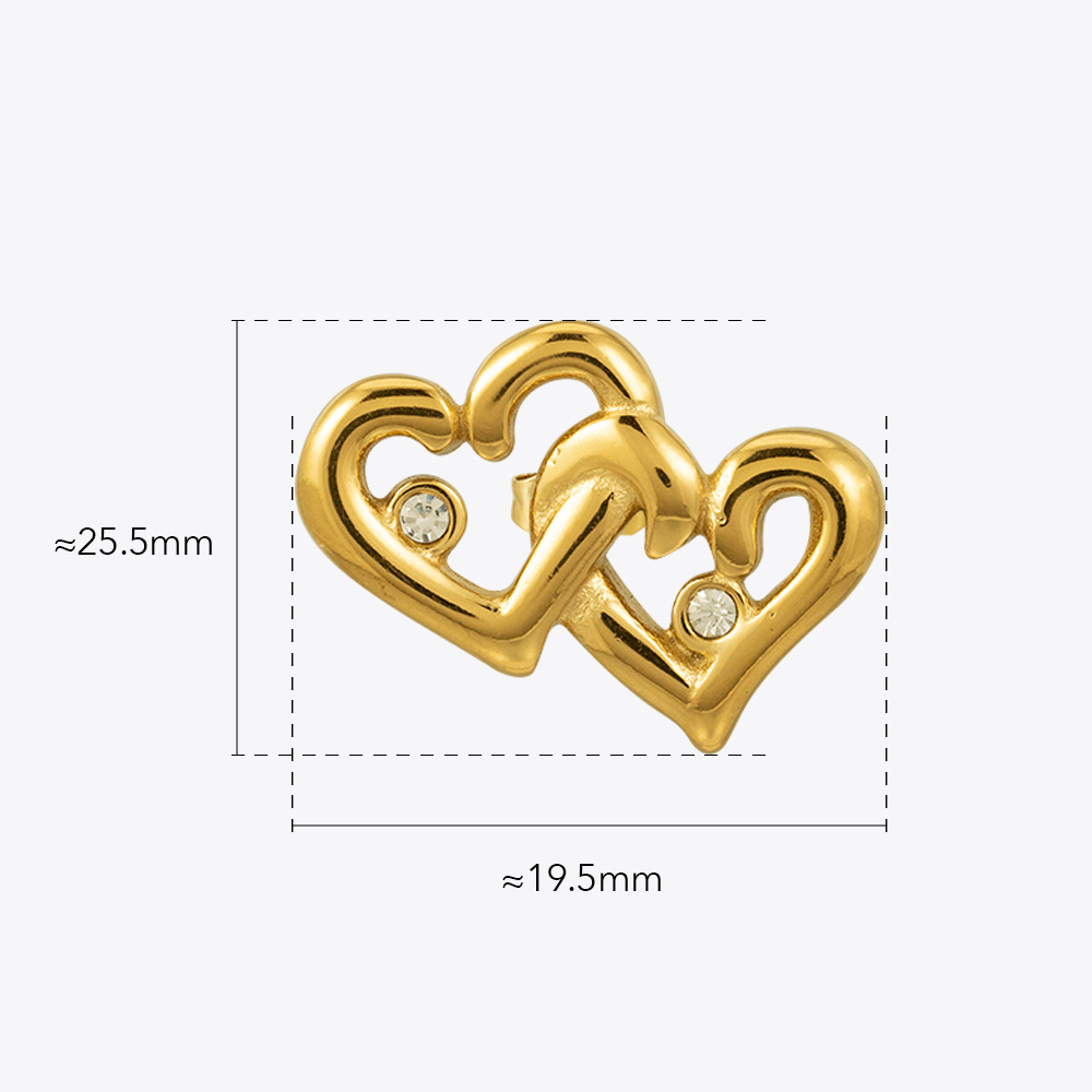 Holiday, Daily Occasion 1 Pair Simple Style Heart Shape Plating Titanium Steel Ear Studs