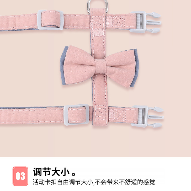 Fabricante en stock bowknot algodón en forma de I gato cuerda de tracción anti-rotura ajustable suave gato cuerda gato cadena