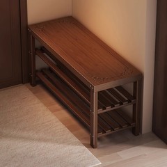 玄関用靴交換スツール、家庭用玄関スツール、一体型座り可能な無垢材靴キャビネット、エントランスロング靴スツール、玄関靴ラック