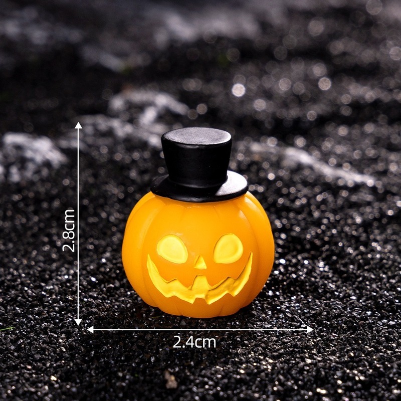 クロスボーダーハロウィンカボチャヘッド樹脂小さな装飾品マイクロ風景邪悪なカボチャ車のデスクトップ装飾品 diy 装飾|undefined