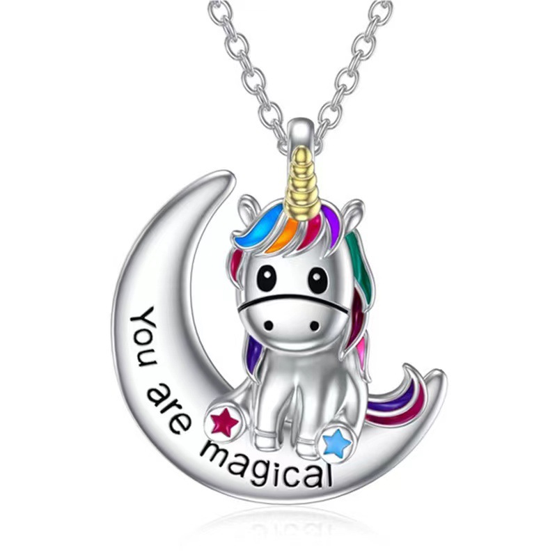 Fashion Unicorn Copper Metal Pendant Necklace 1 Piece