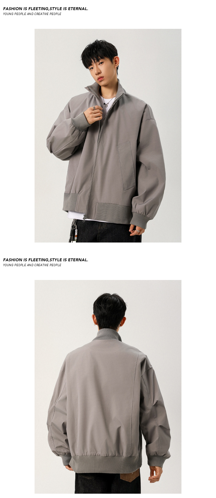 Men's American Retro Pilot Denim Jacket Minimalist Style Loose_voghion.com