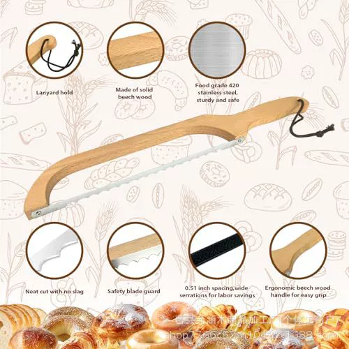 Деревянные хлебные ножи палочки, нарезанные хлебные пилы, бытовые кухонные инструменты, простые печеные массивные деревянные хлебобулочные резаки