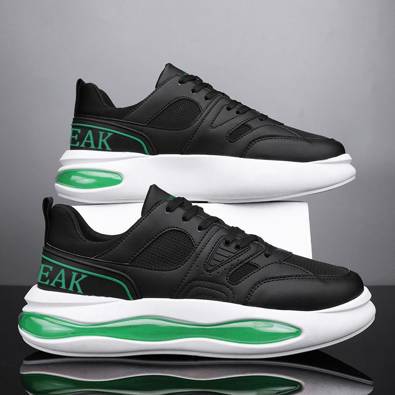 Zapatos de malla de primavera para hombre, transpirable, amortiguador, antideslizante, aumento del viento, zapatos deportivos de papá, zapatos de moda de todo fósforo para adolescentes