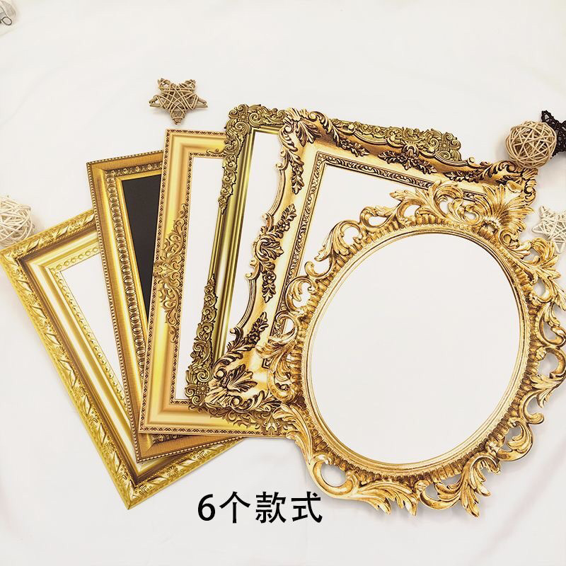 j8复古印边相框手绘边框卡纸绘画金色仿创意美术画纸白卡纸g3|undefined