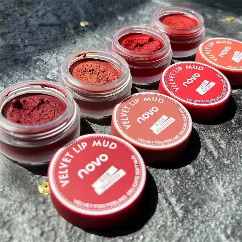  lip mud Novo5461 цвет замороженный макияж бархатная фасоль паста красный коричневый несклеиваемая чашка Студентка женский рот красная сеть красная рекомендация