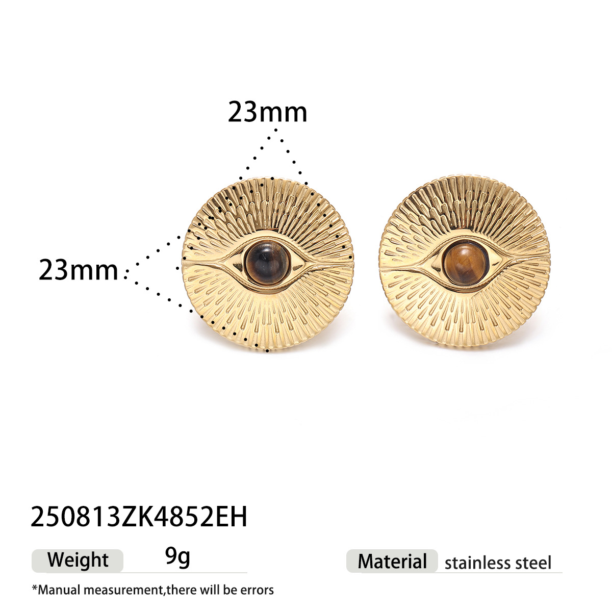 TENA europa y americana pendientes de acero inoxidable lujoso ligero de alto nivel de diseño de pulseras de piedra natural pendientes de joyería caliente transfronteriza para mujeres