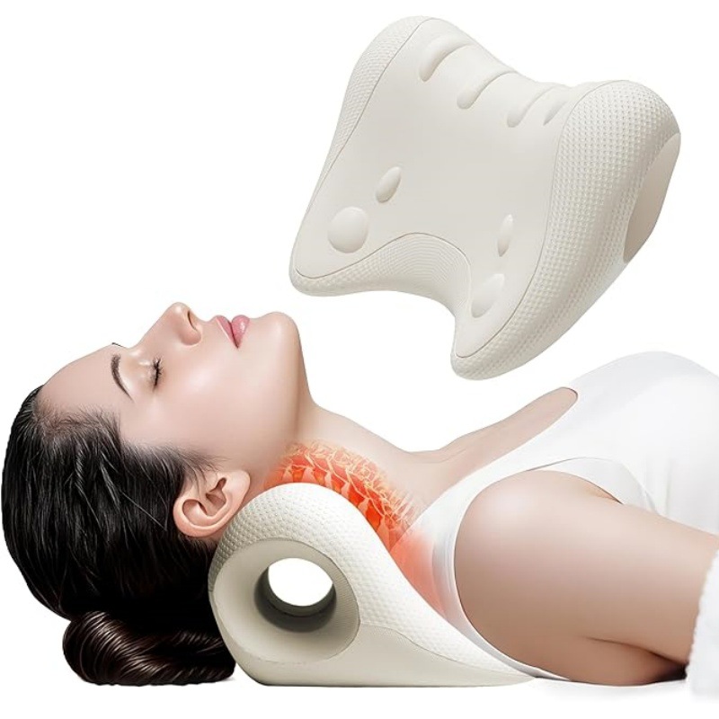 Newly Upgraded Acupressure Cervical Massage Pillow, Shoulder and Neck Relaxation U-Shaped Pillow, Correction of Shoulder and Neck Hump, Gravity Massage Pillow