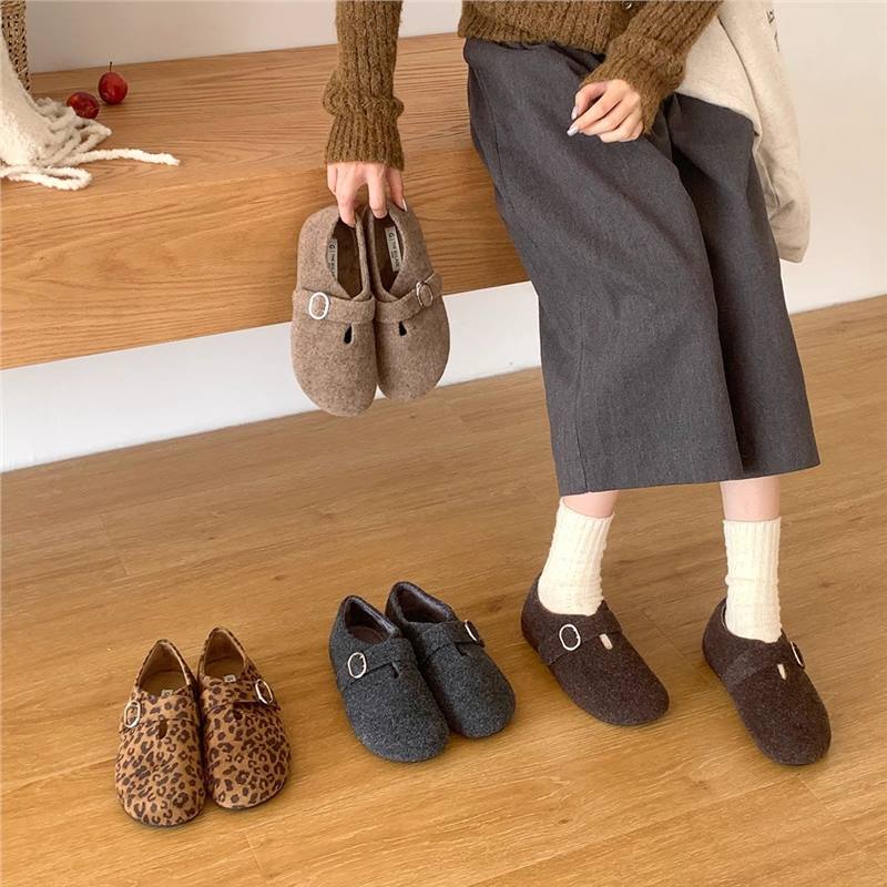 软底配裙子单鞋女气质温2025秋季柔丑萌博肯时尚外穿平底豆豆鞋潮