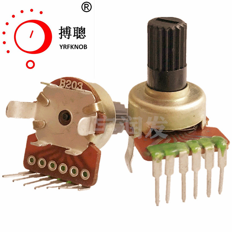 ����ֱ��RK121G˫����λ��6pinB1K��Բ��10mm��ת�ɵ�̼Ĥ��λ��