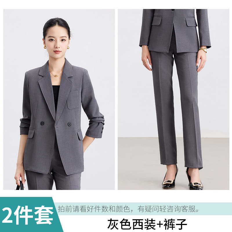 杏色西装套装女2025新款管理层职业正装职场通勤穿搭修身西服外套|undefined