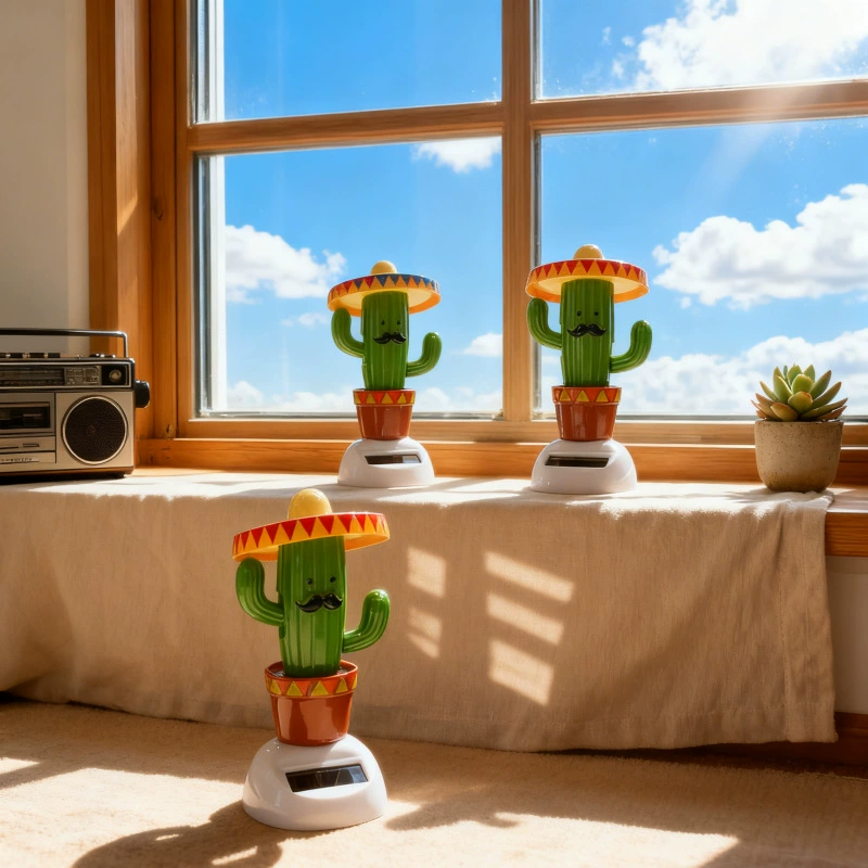 Солнечная фигурка-органайзер для автомобиля: кактус, подсолнух, цветы алтея, с автоматическим вращением, на солнечной энергии