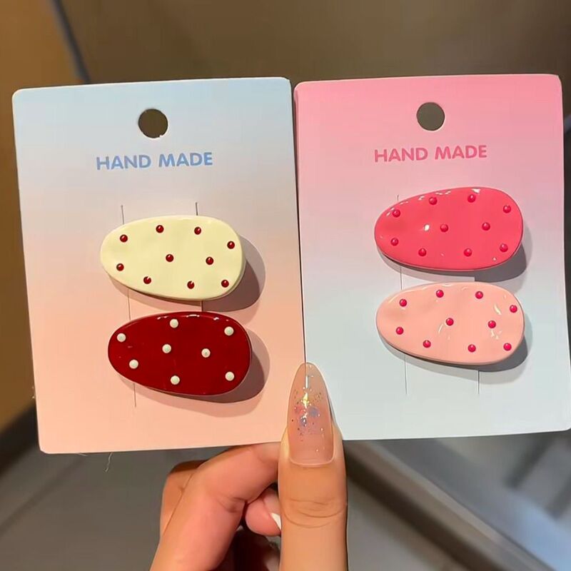 New Autumn and Winter Simple Wave Dot Small Water Drop Duckbill Clip Ins Simple All-match Fringe Clip Niche Exquisite Headwear