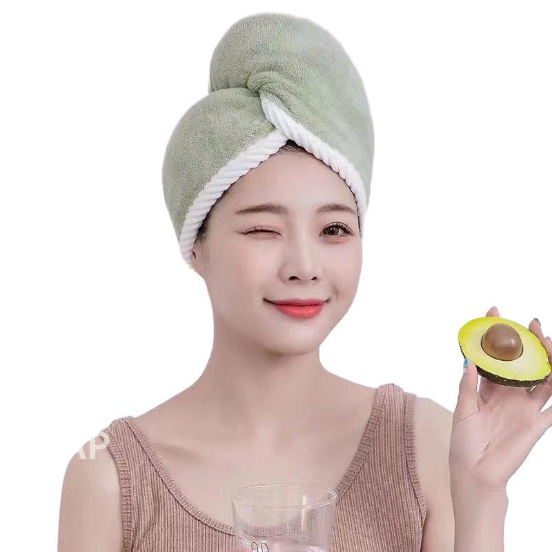 Sombrero de cabello seco para mujeres, sombrero de doble espesor sin soplado, toalla de cabello, toalla de secado rápido, sombrero de baño