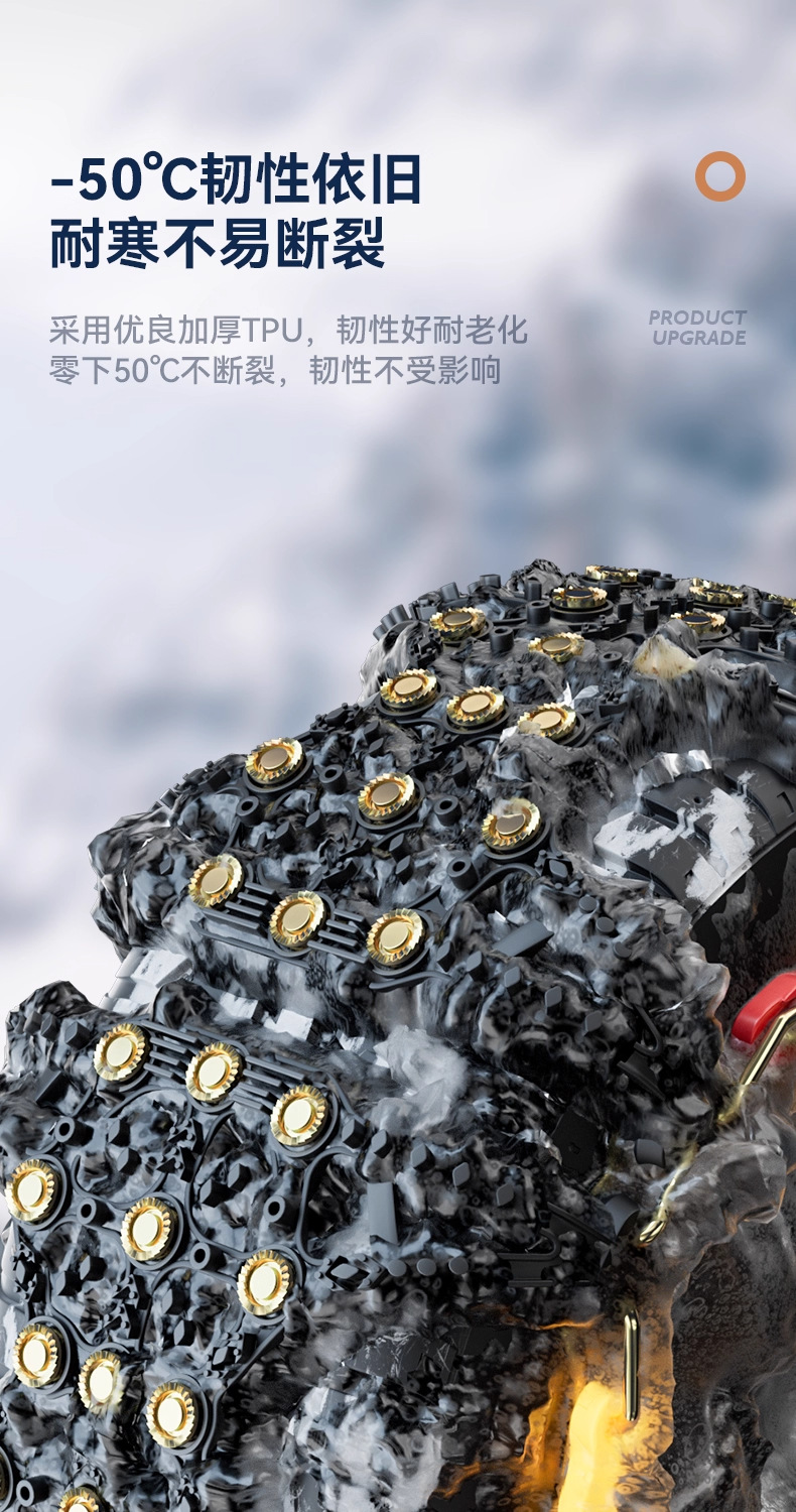 Car Anti-Skid Chains for Off-Road Cars, Suvs, Universal Rubber Tires, Winter Snow Tires That Do Not Damage Tires and Automatically Tighten